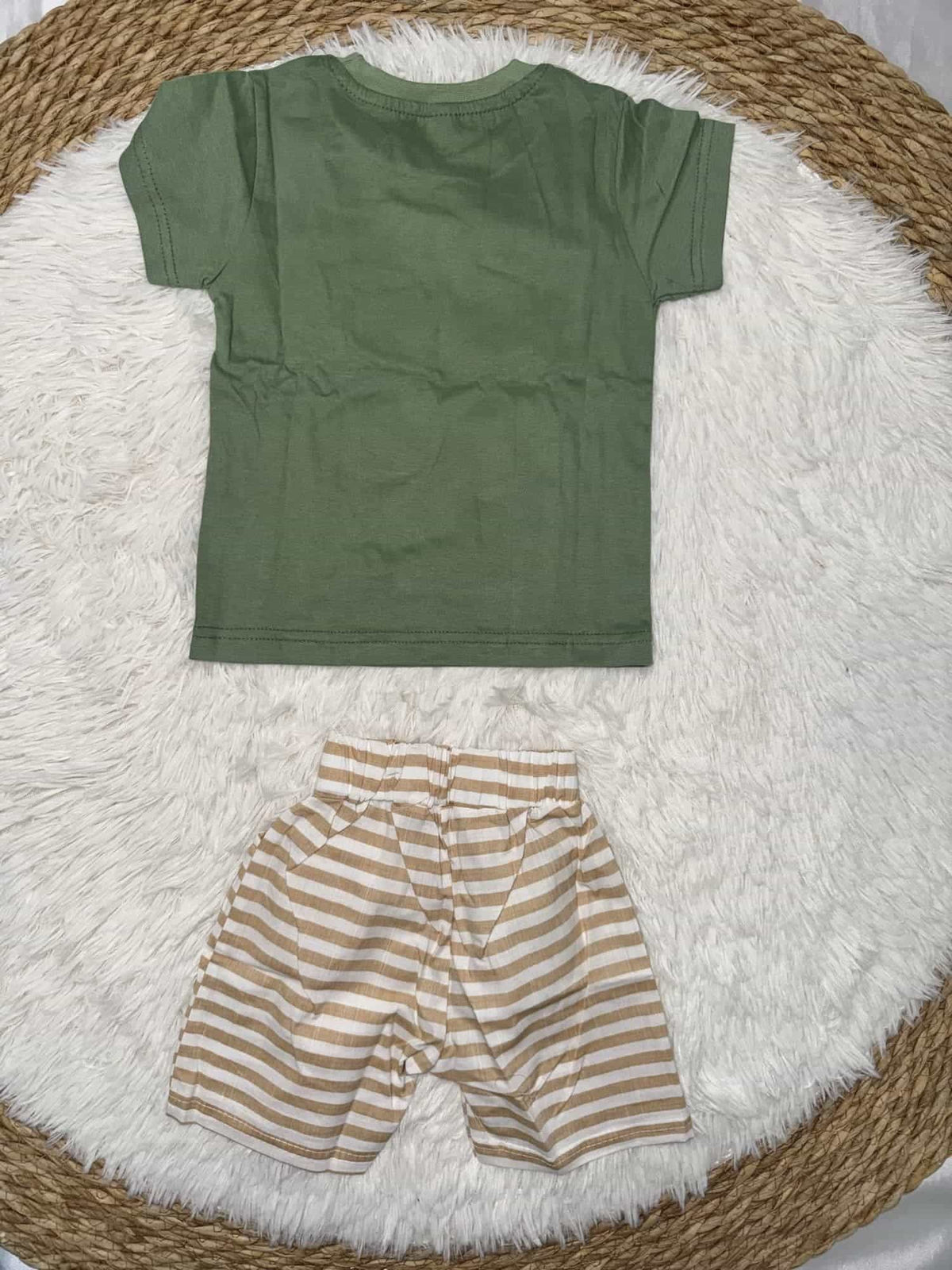 Just Do It Olive Green Shorts Set – Boy (Text Graphic)