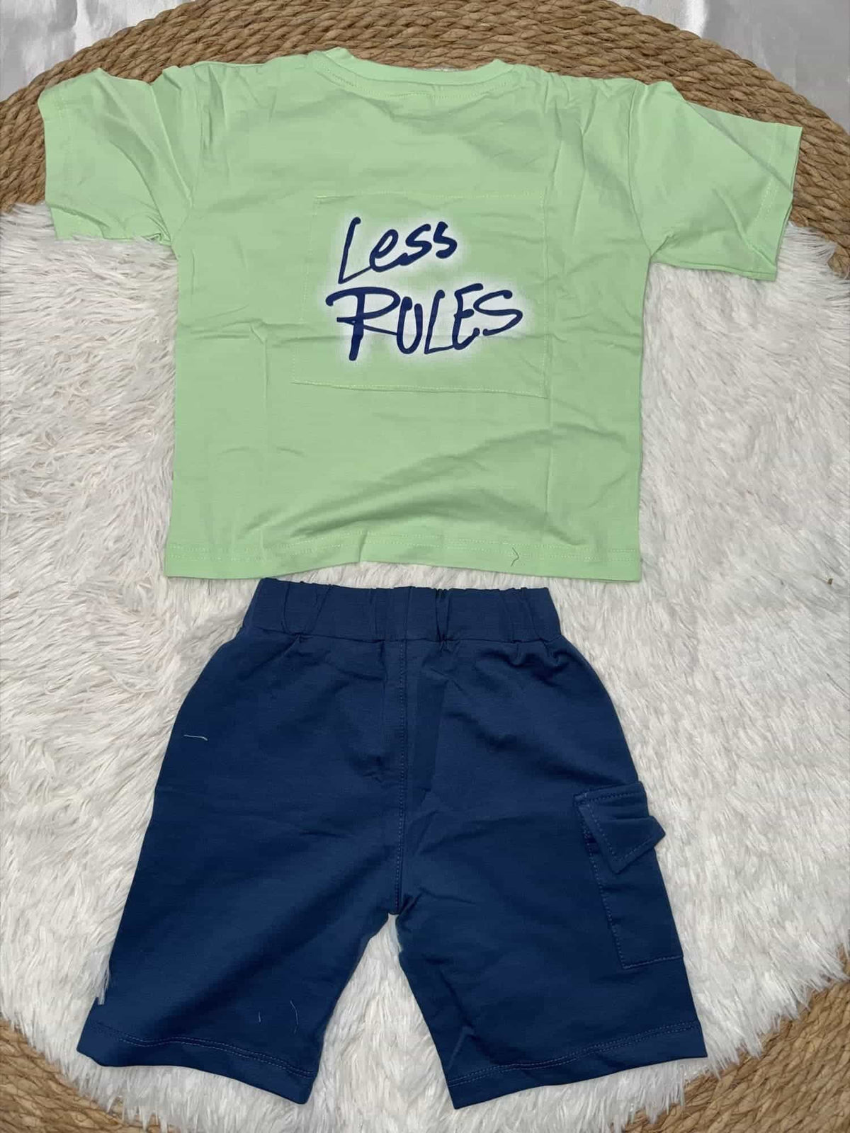 Less Rules Mint Shorts Set – Boy (Front Graphic)