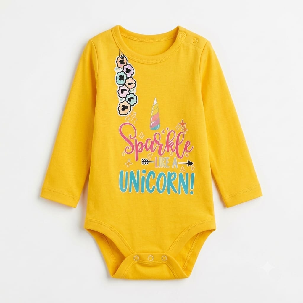 Baby 4-Piece Long Sleeve Bodysuits Set – Soft Cotton, Cute Prints : VA1-002