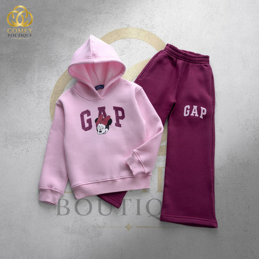 GP x Disney Girls' Minnie Mouse Hoodie & Pants Set – Pink / Purple