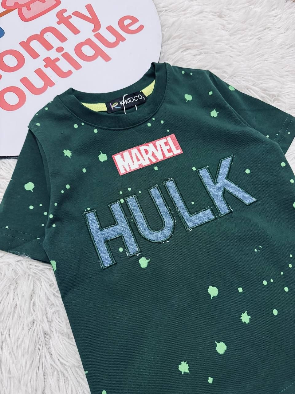 Marvel Hulk Boys Oversized T-Shirt – Green Splash Print
