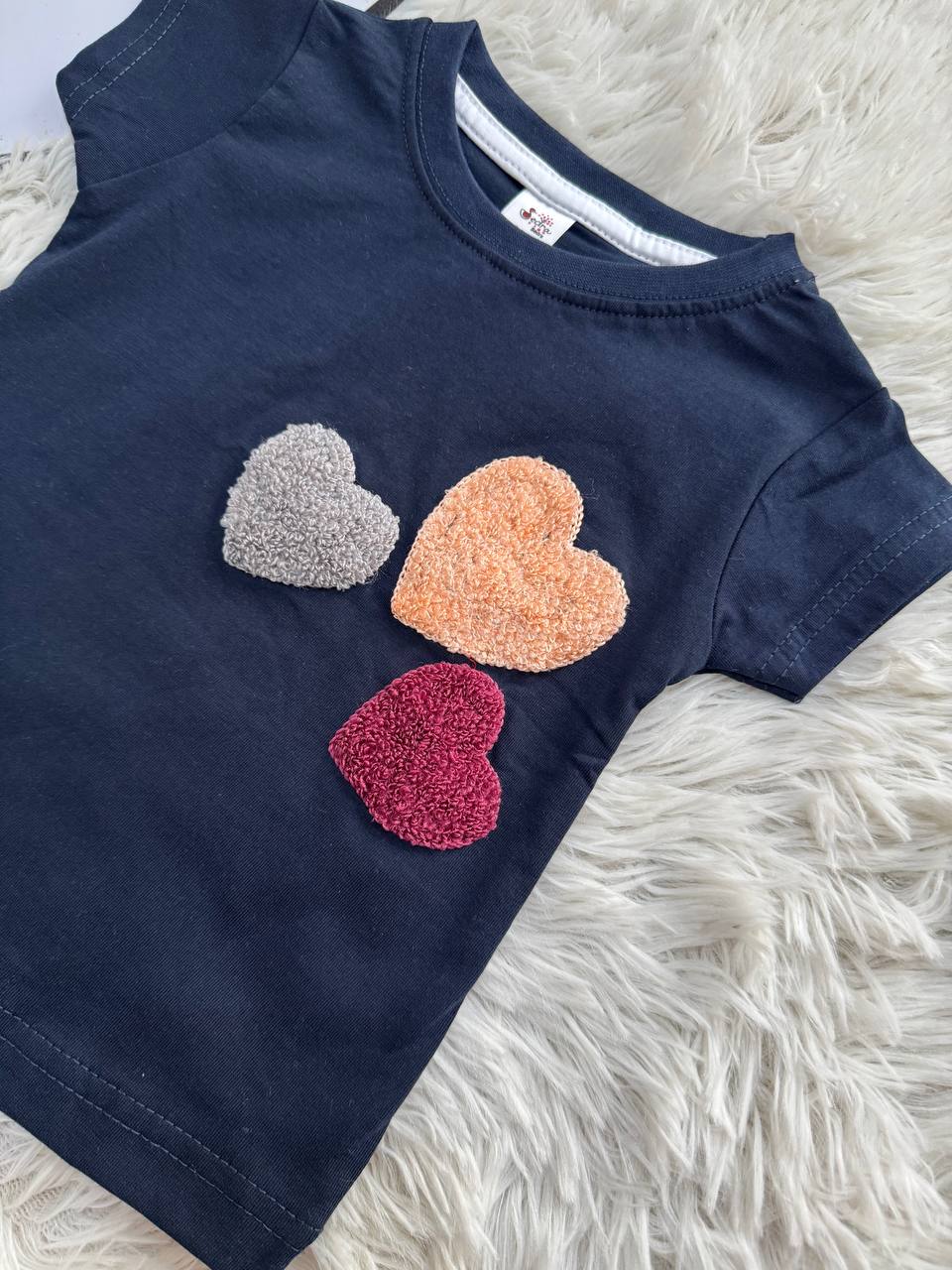 Stylish Heart Patch Tee & Soft Shorts Combo