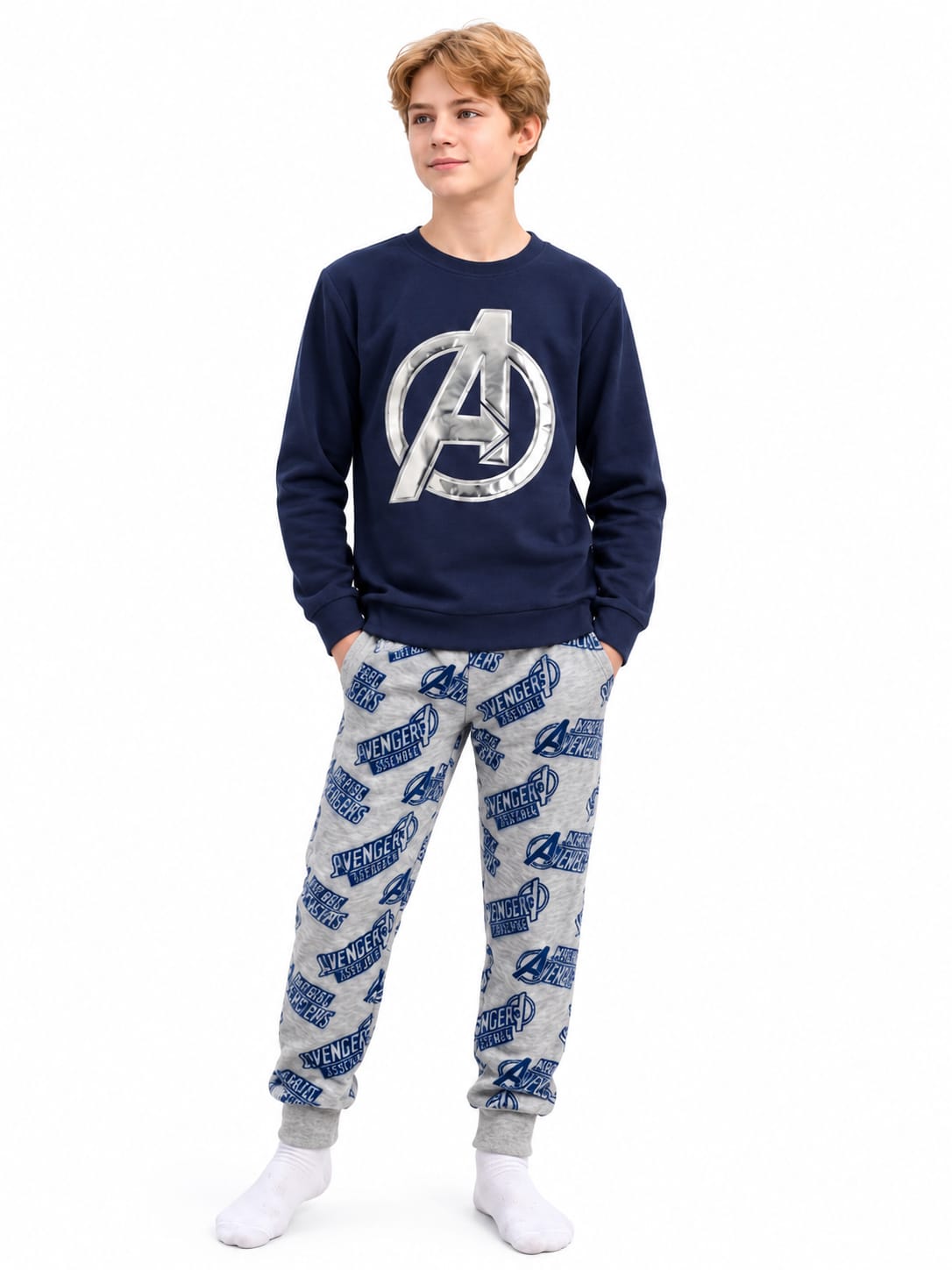 Boys’ Avengers Pajama Set – Long Sleeve Top & Printed Pants : BN1-002B