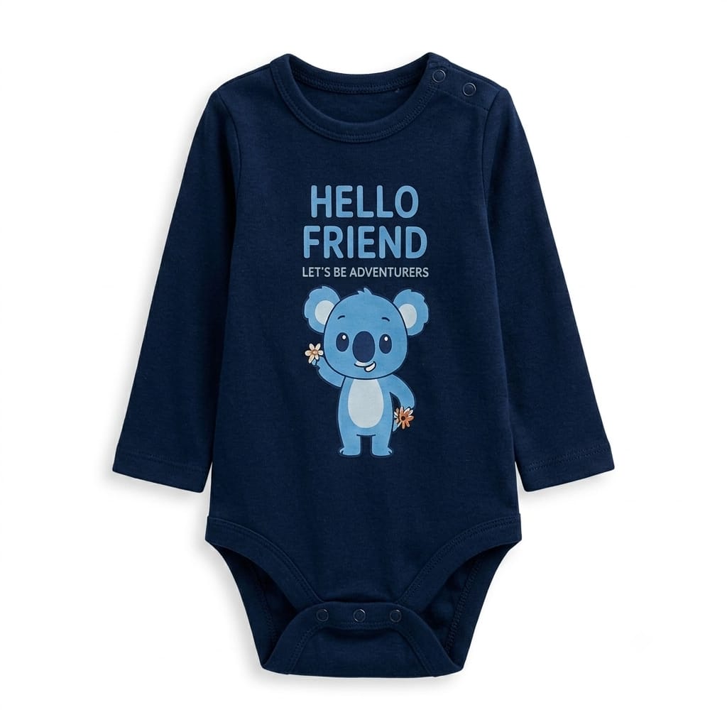 Baby 4-Piece Long Sleeve Bodysuits Set – Soft Cotton, Cute Prints : VA1-004