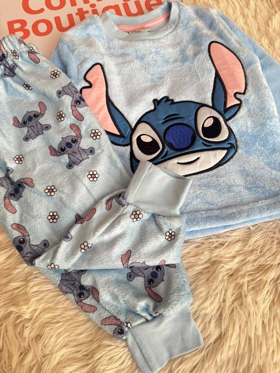 Girls’ Stitch Fleece Pajama Set – Light Blue Polar Fleece : BN2-005G