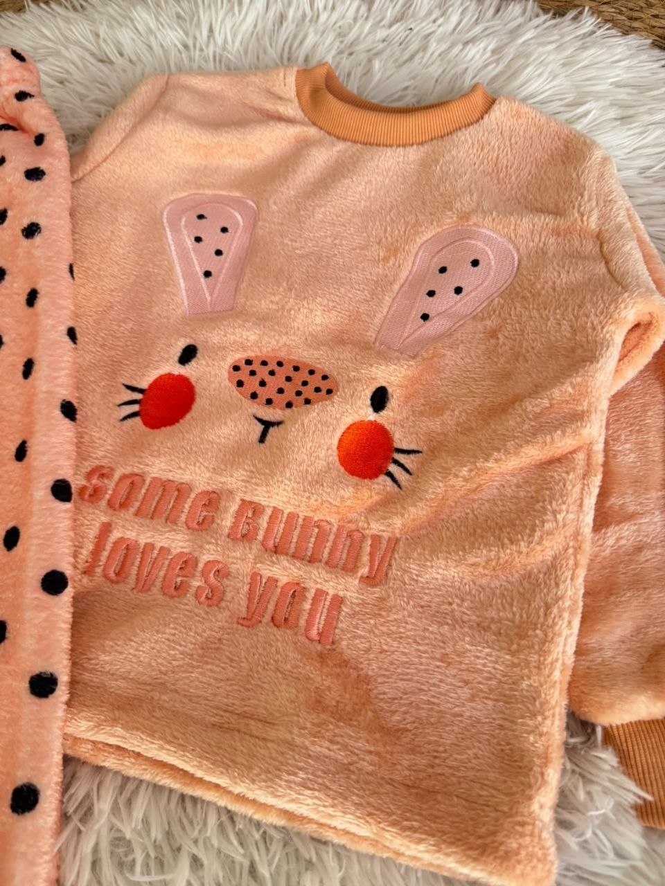 Girls’ Bunny Ultra-Soft Polar Fleece Pajama Set : ZM1-004G
