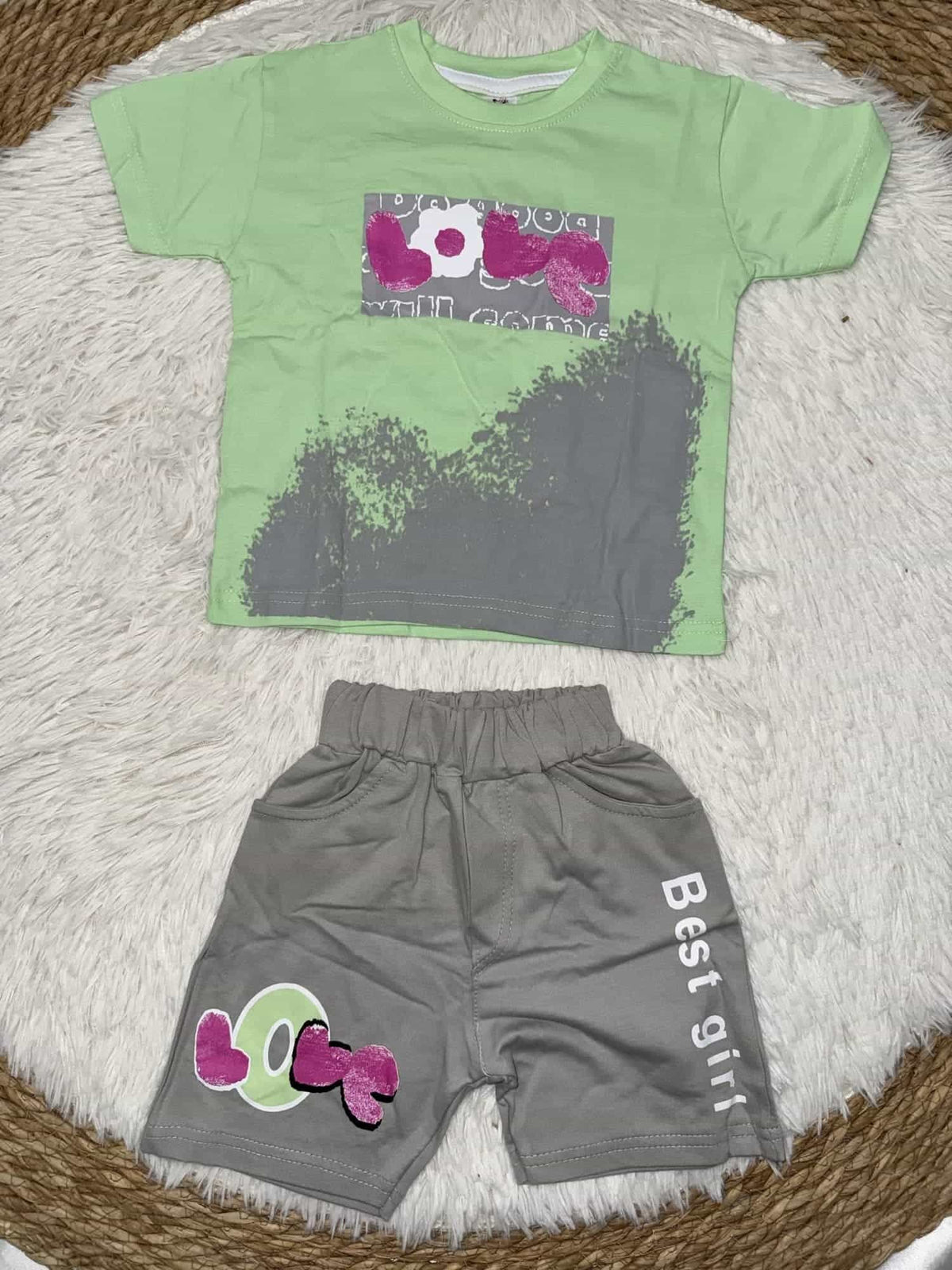 Best Girl Green Shorts Set – Girl (Best Girl Text)