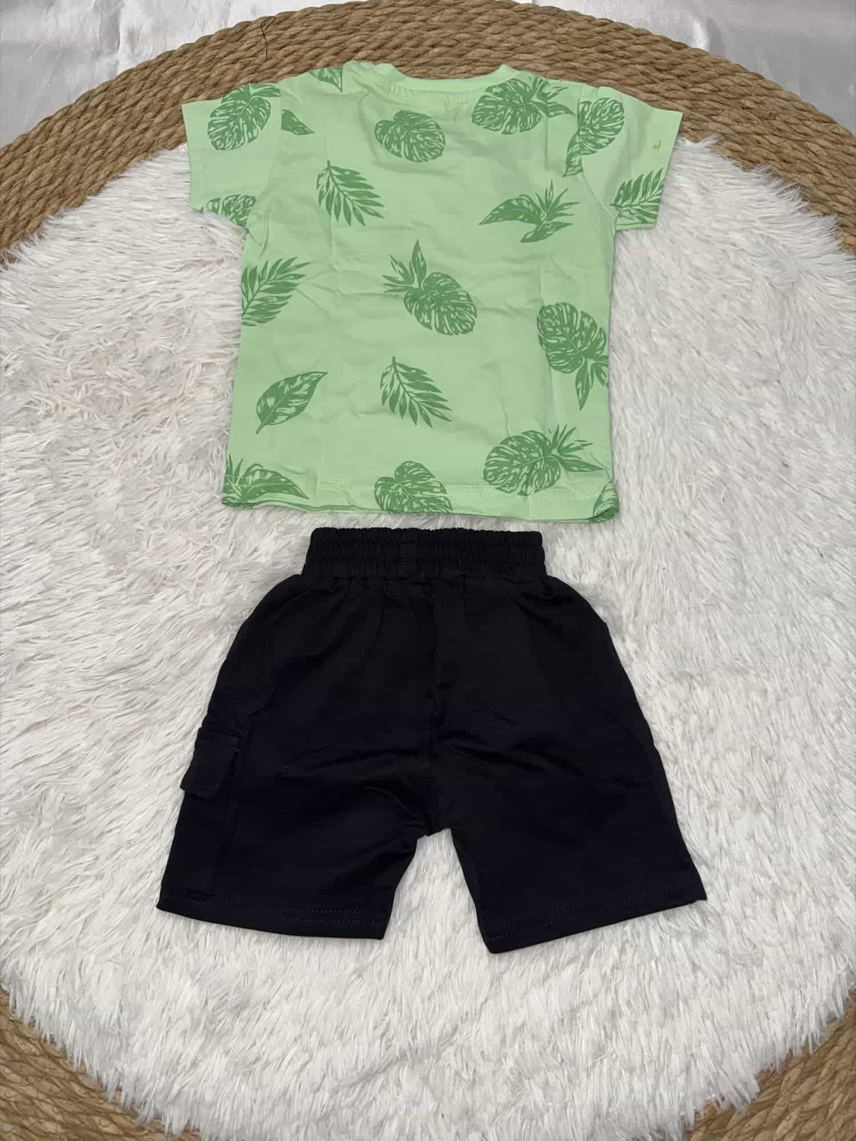 Los Angeles Green Shorts Set – Boy (Palm Graphic)