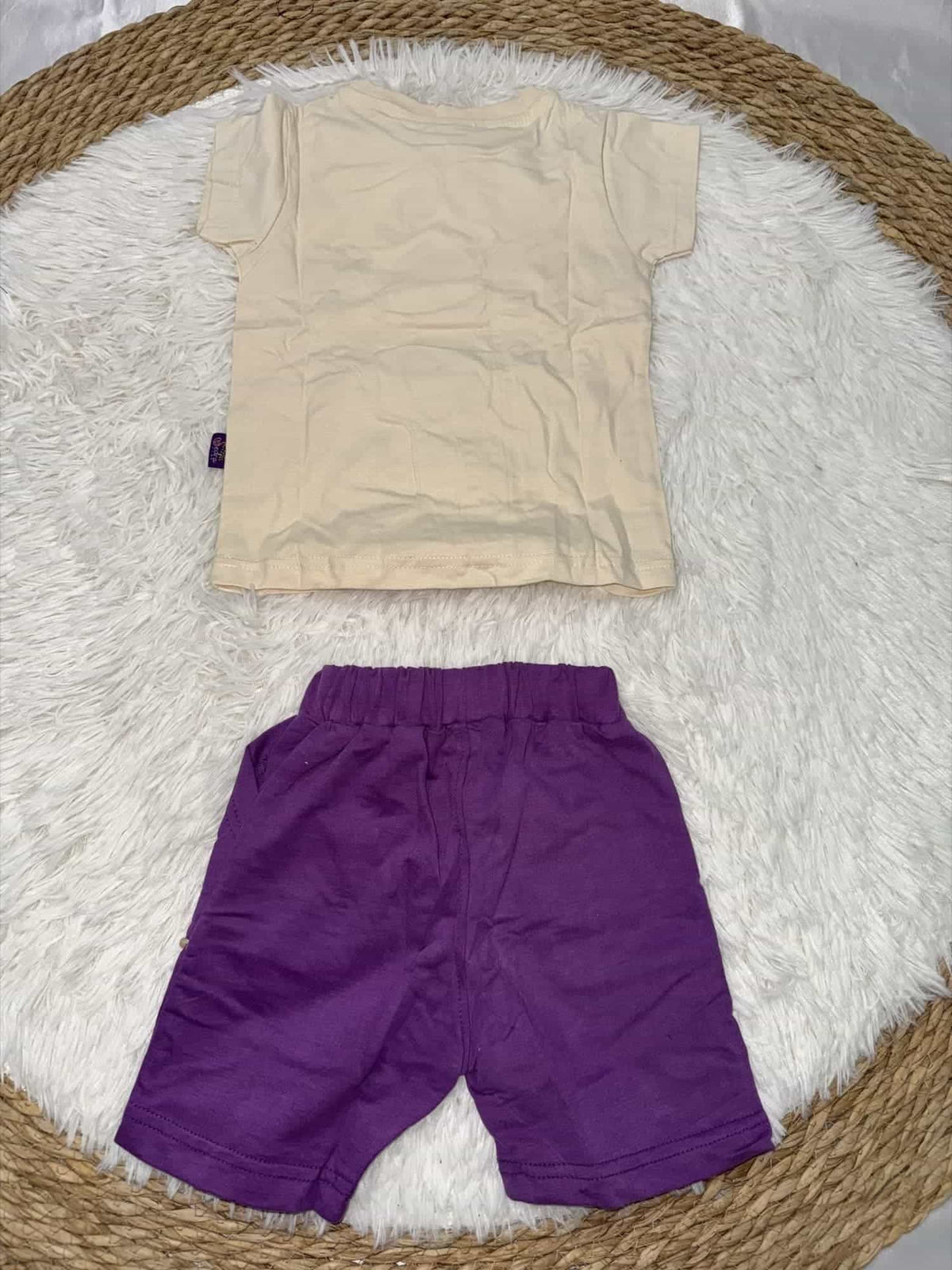 Voila Purple Shorts Set – Girl (Heart Graphic)
