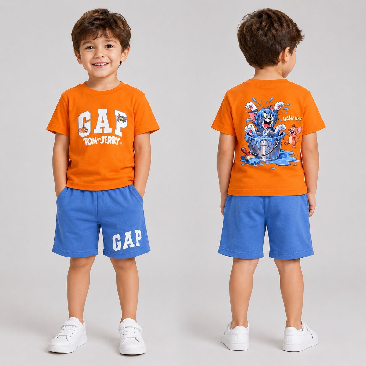 Boys Tom & Jerry Summer Set – Orange & Sky Blue