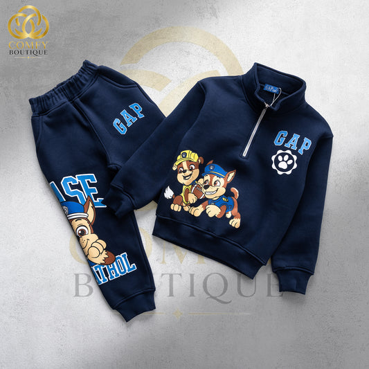 Kids Paw Patrol 2-Piece Tracksuit – Navy Blue Half-Zip Sweatshirt & Joggers Set