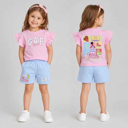 Girls Barbie Summer Set – Pink & Sky Blue