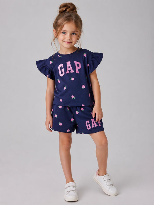 Girls Strawberry Summer Set – Navy