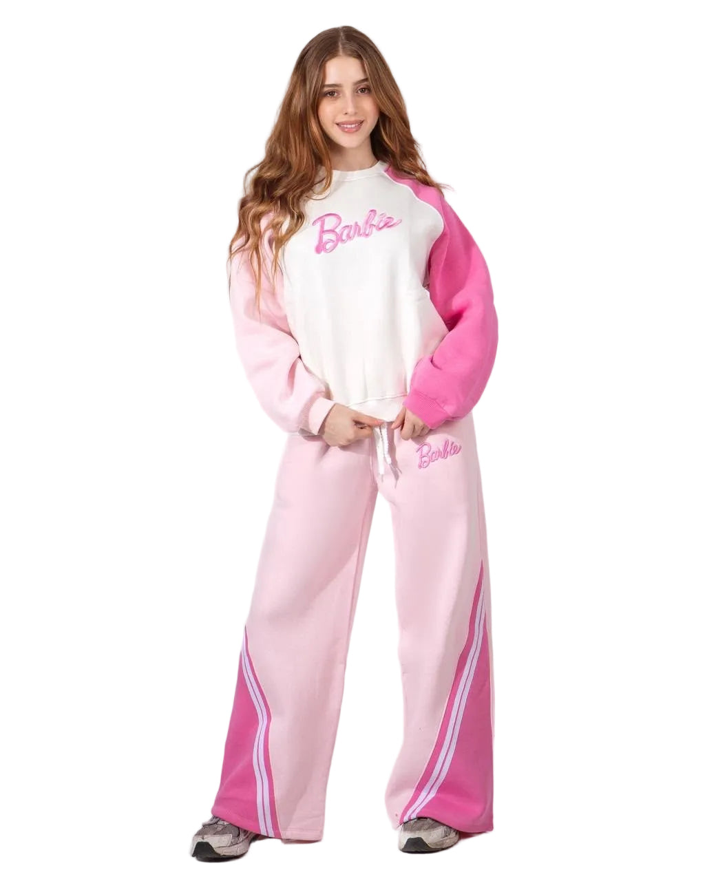 Barbie Pink & White Girls’ Tracksuit Set : YM2-001G