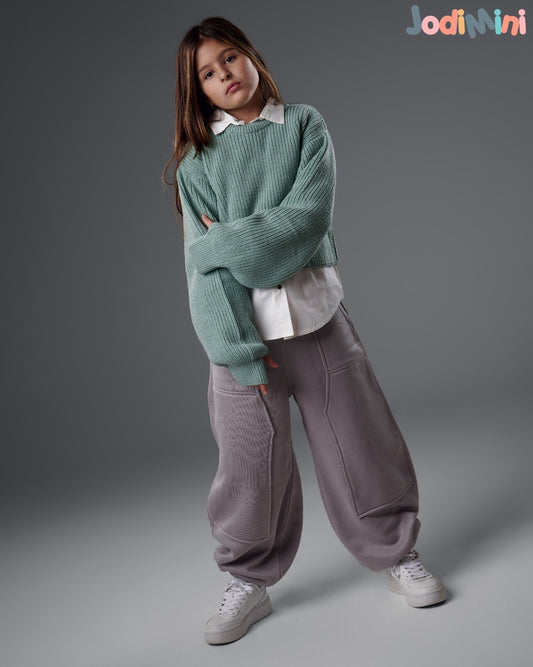 Girls’ Elastic Waist Jogger Pants – Charcoal Gray