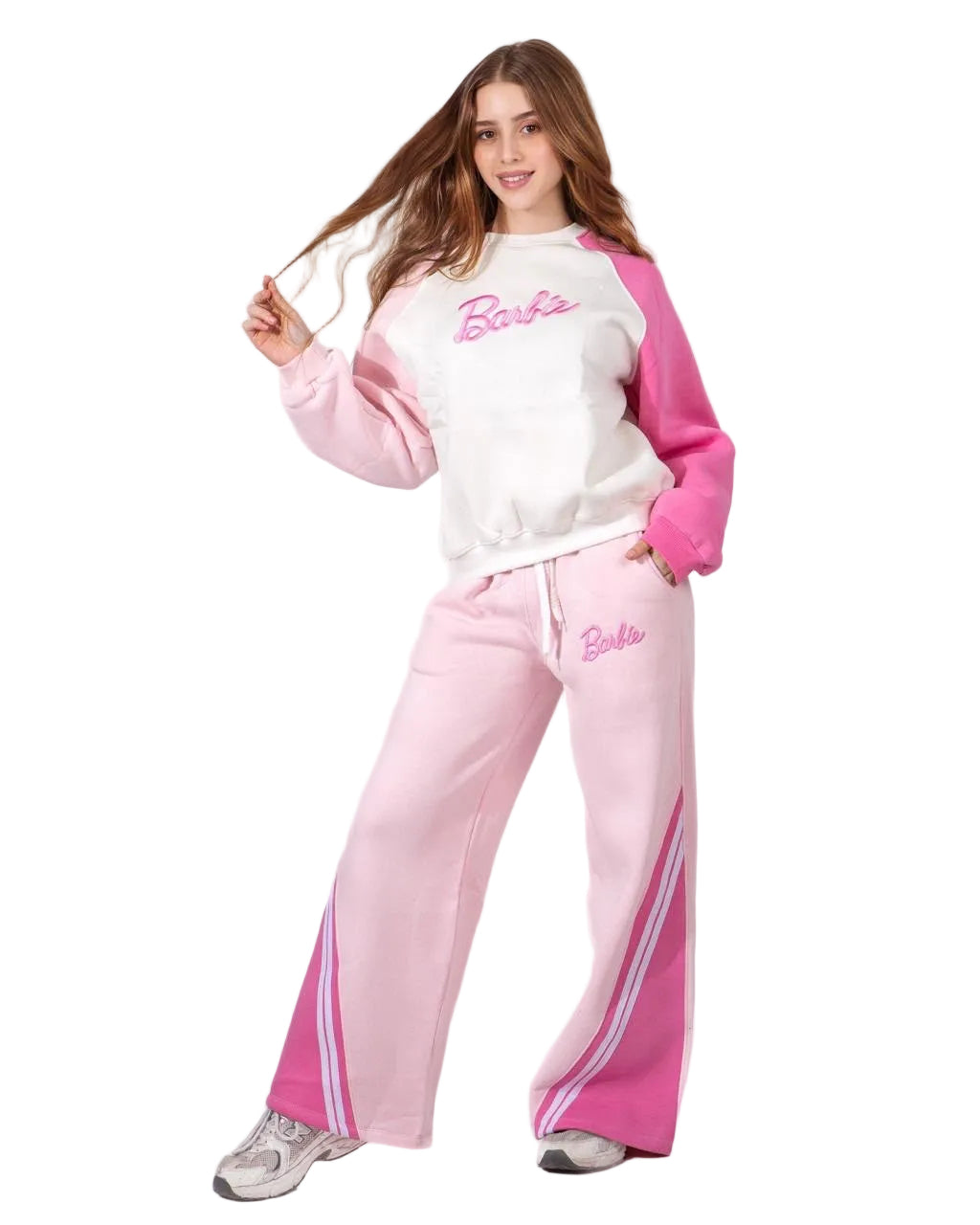 Barbie Pink & White Girls’ Tracksuit Set : YM2-001G