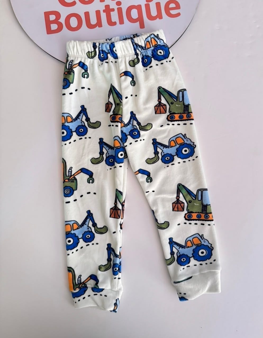 Boys' Construction Trucks Soft Velvet Pajama Set : BK1-002B