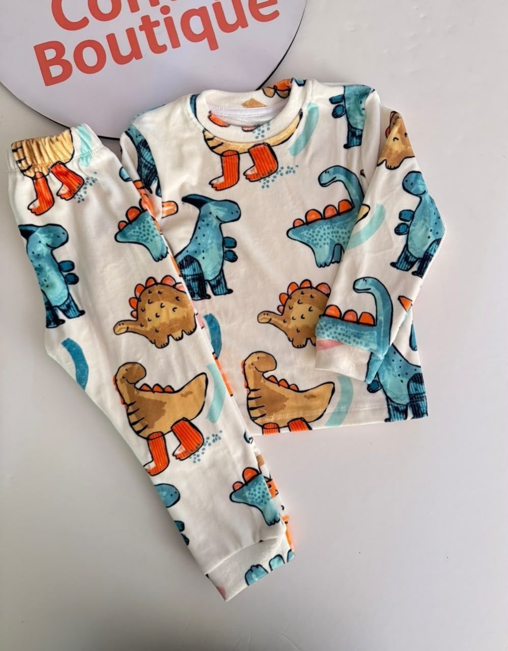 Boys' Dinosaur Soft Velvet Pajama Set : BK1-003B