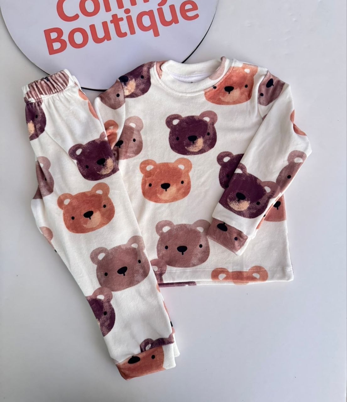 Boys' Teddy Bear Soft Velvet Pajama Set : BK1-004B