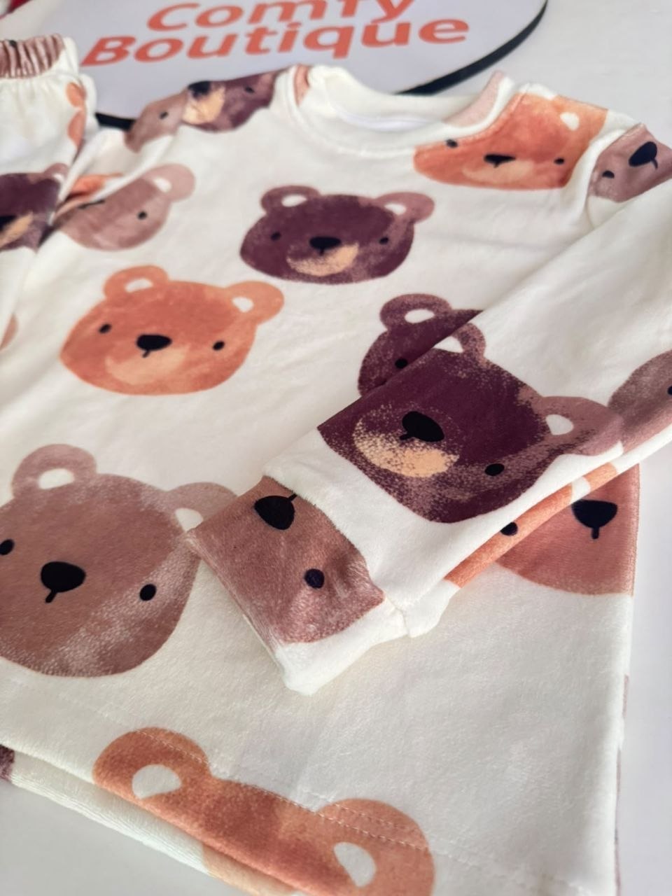 Boys' Teddy Bear Soft Velvet Pajama Set : BK1-004B