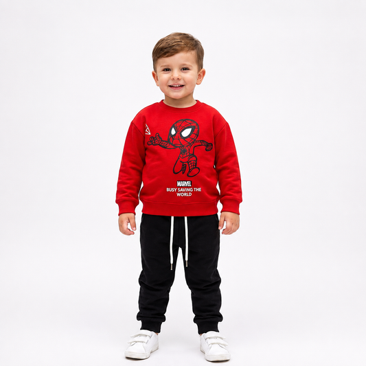 Comfy 2-Piece Marvel Spider-Man Fleece Tracksuit for Toddler Boys