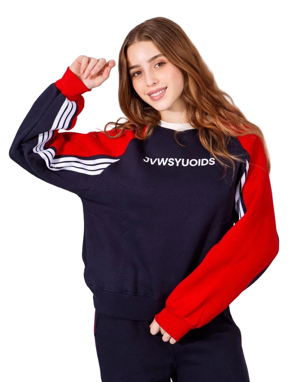 Red & Navy Girls’ Striped Tracksuit Set : YM2-003G