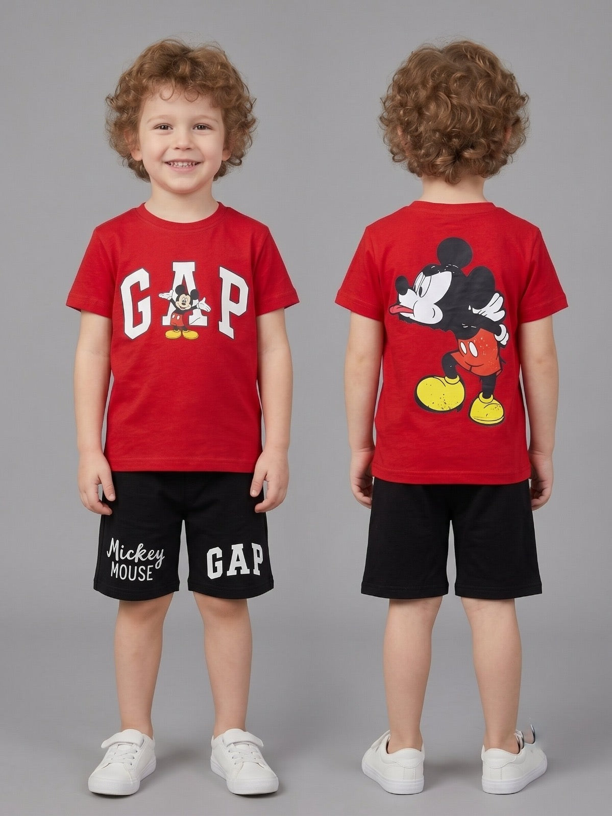 Boys Mickey Mouse Summer Set – Red & Black