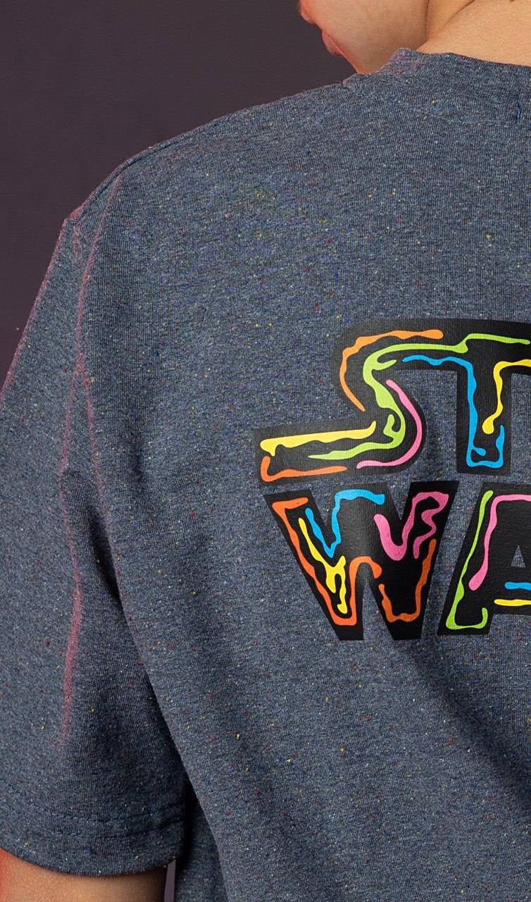 Boys Star Wars Oversized Graphic T-Shirt – Dark Grey Casual Cotton Tee|B1712