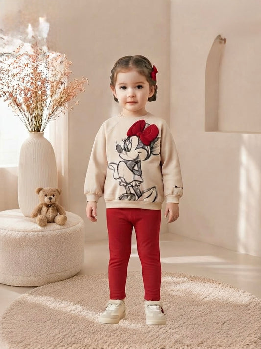 Girls' Minnie Mouse Fleece Sweatshirt & Pants Set : VA5-001G