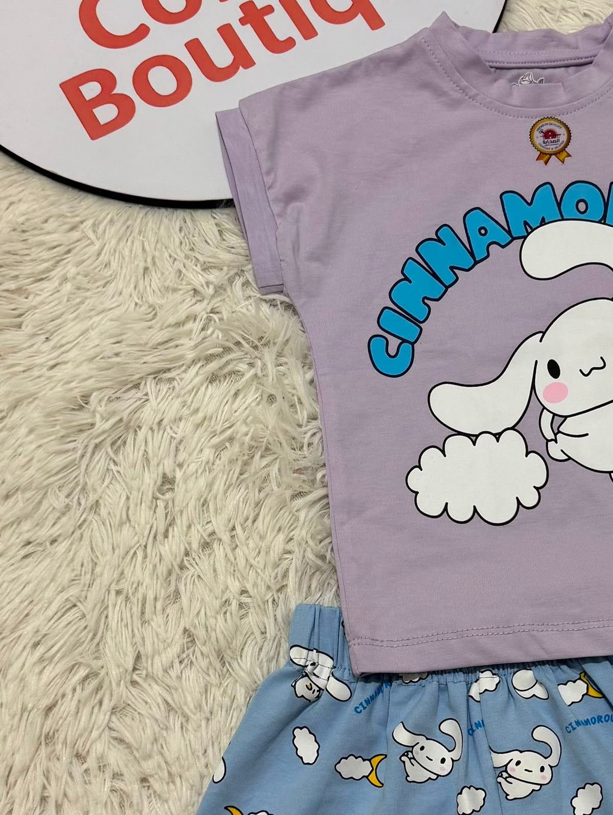 2-Pack Girls Summer Cotton Pajama Set – Cartoon Print T-Shirt & Shorts for Kids