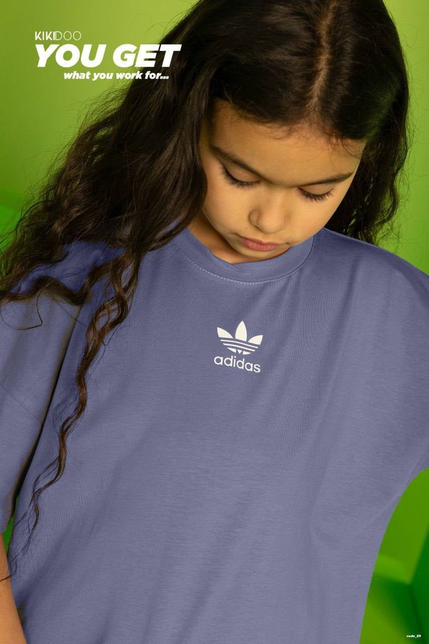 Girls Purple Sports Set – Oversized Cotton T-Shirt & Lilac Capri Leggings | Kids Casual Activewear Outfit|B0155