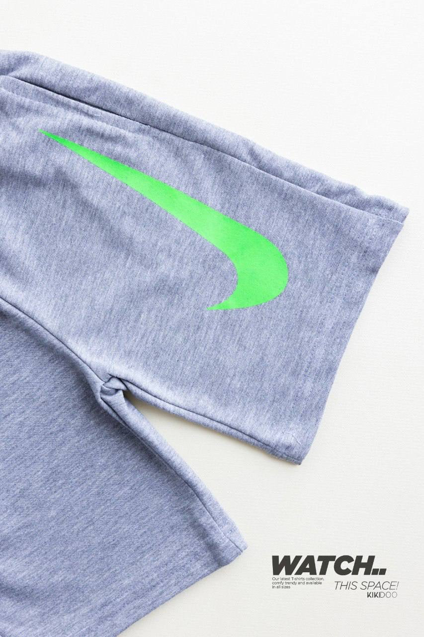 Nike Just Do It Boys Summer Outfit Set – Blue Graphic T-Shirt & Grey Shorts |B1601