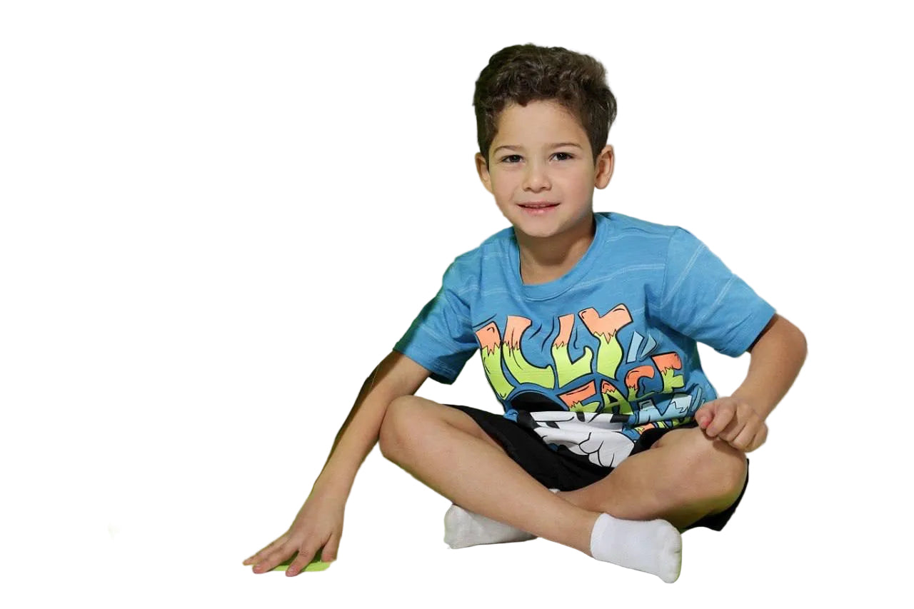 Disney Mickey Mouse Boys Summer Outfit Set – Blue Graphic T-Shirt & Black Shorts | Soft Cotton |B311
