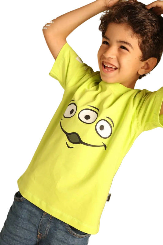 Disney Toy Story Alien Boys T-Shirt – Neon Green Cotton Summer Tee |Casual Top| B1707