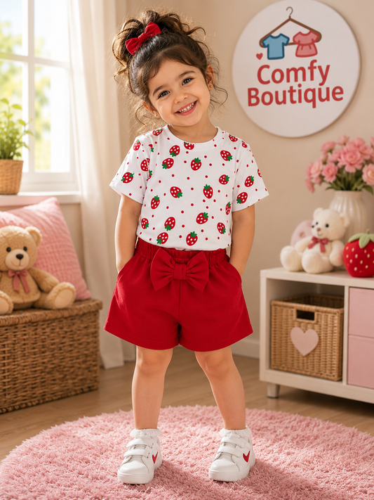 Girls Strawberry Summer Set