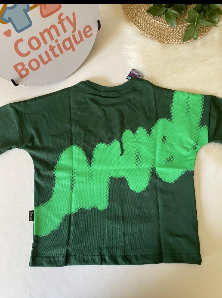 Boys’ Marvel Green Pocket T-Shirt | Casual Summer Cotton Tee|B1734