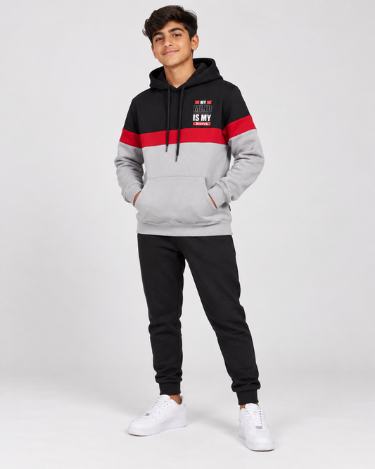 Boys' Tricolor "My Mind Is My Weapon" Graphic Hoodie