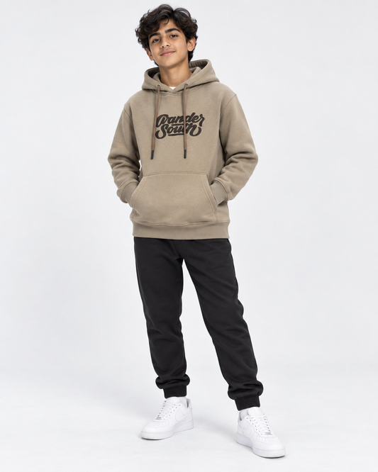 Boys Beige 'Wander South' Graphic Fleece Hoodie