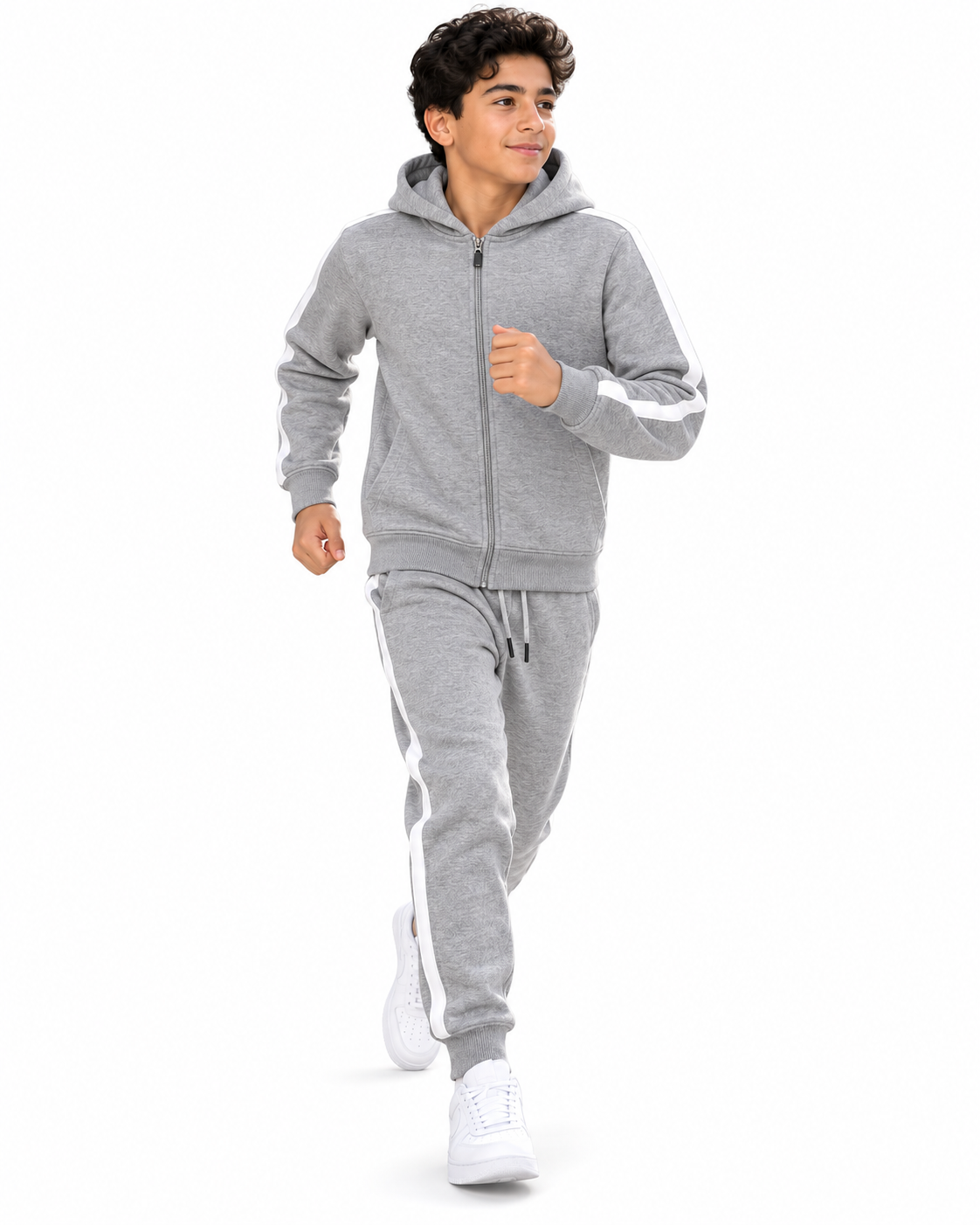 Grey Zip-Up Hoodie & Jogger Set