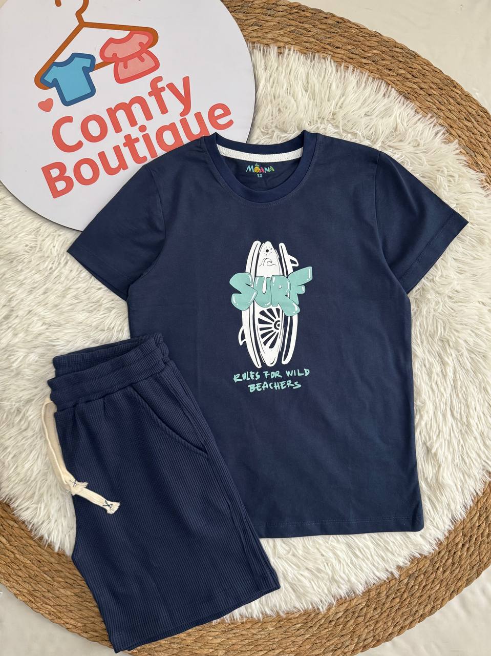Surf Rules For Wild Beachers Boys Cotton set