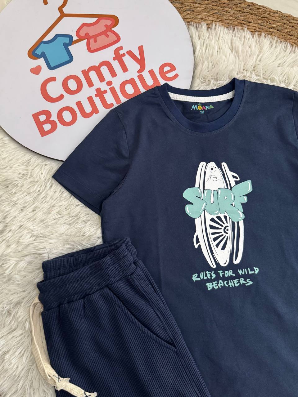 Surf Rules For Wild Beachers Boys Cotton set