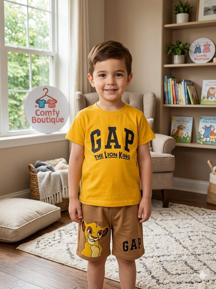 Fun Cartoon-Themed Summer Outfit for Boys