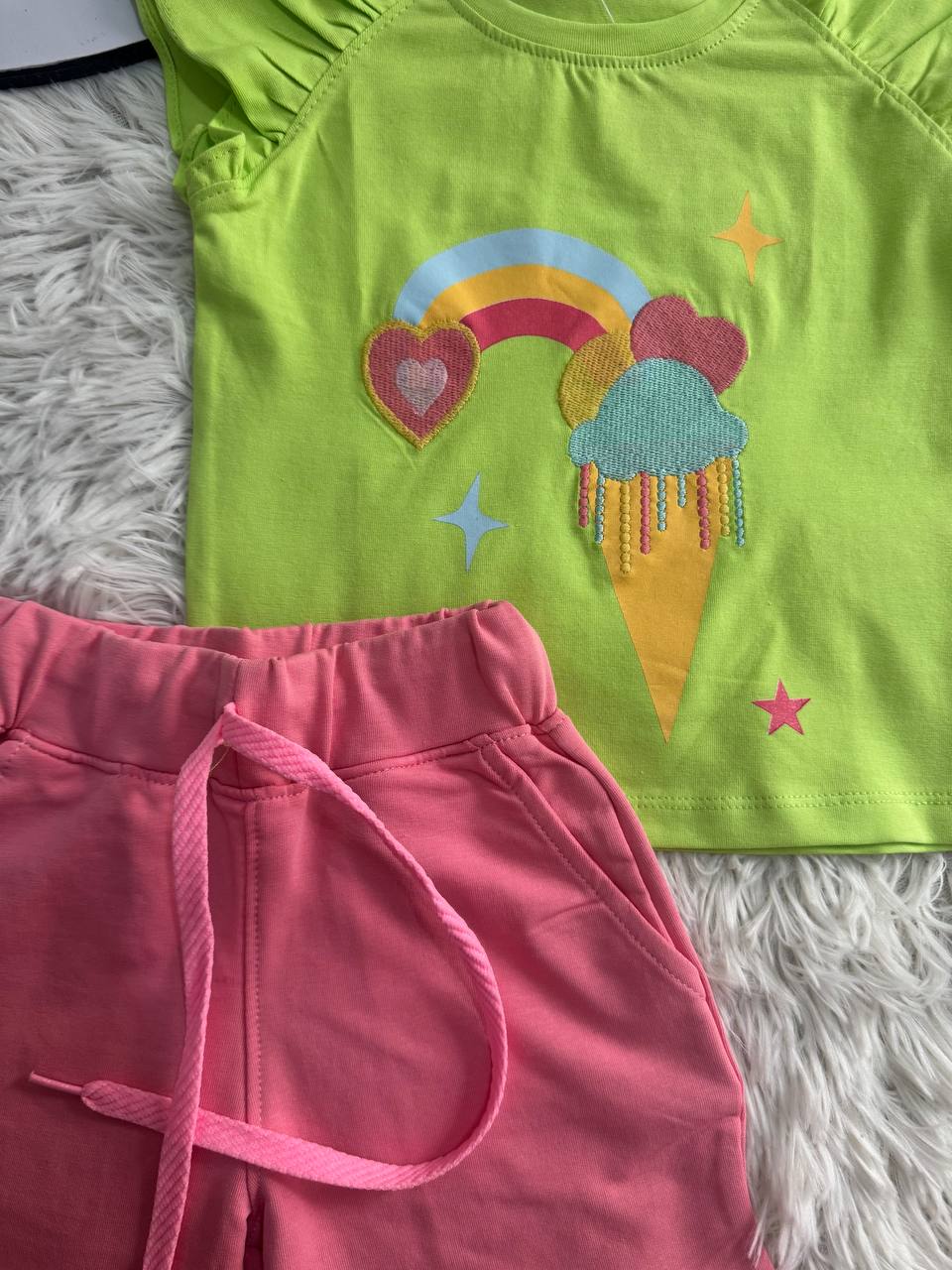 Girls Playtime Outfit – Pastel Top & Comfy Shorts