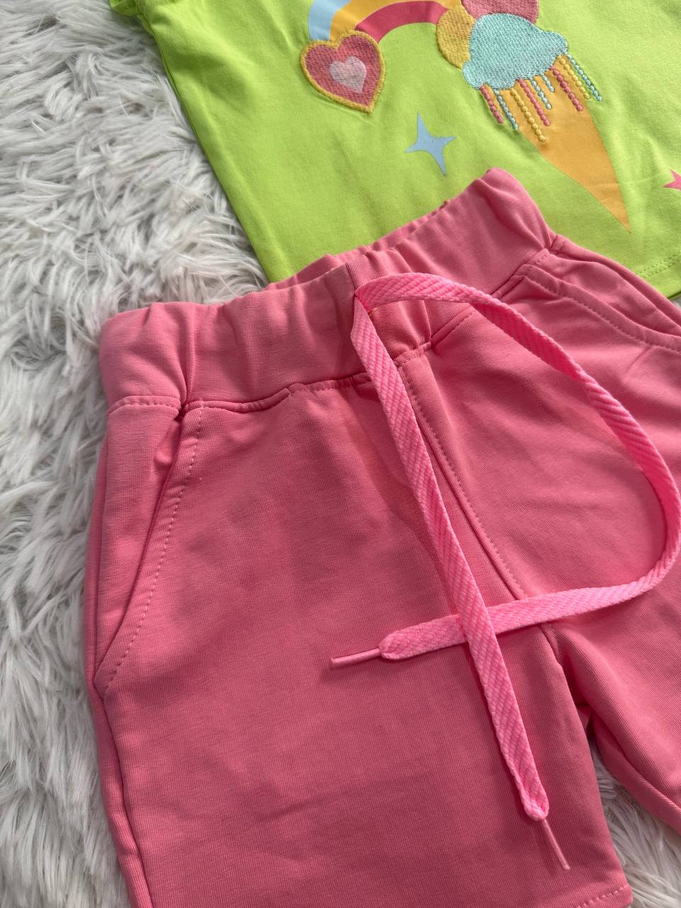 Girls Playtime Outfit – Pastel Top & Comfy Shorts