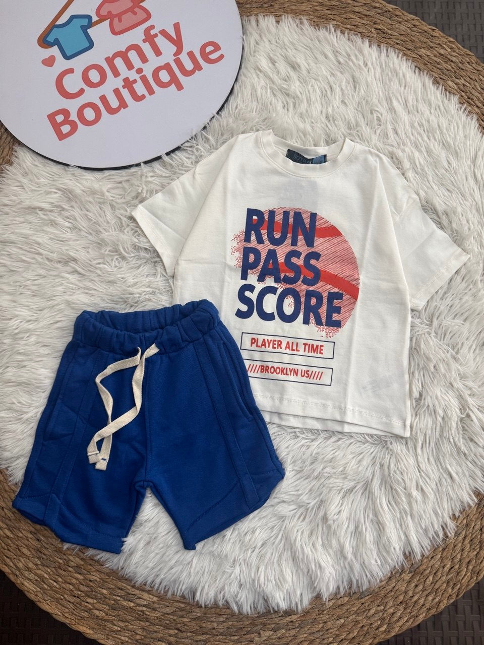 Sporty Brooklyn Tee +Blue Short Summer