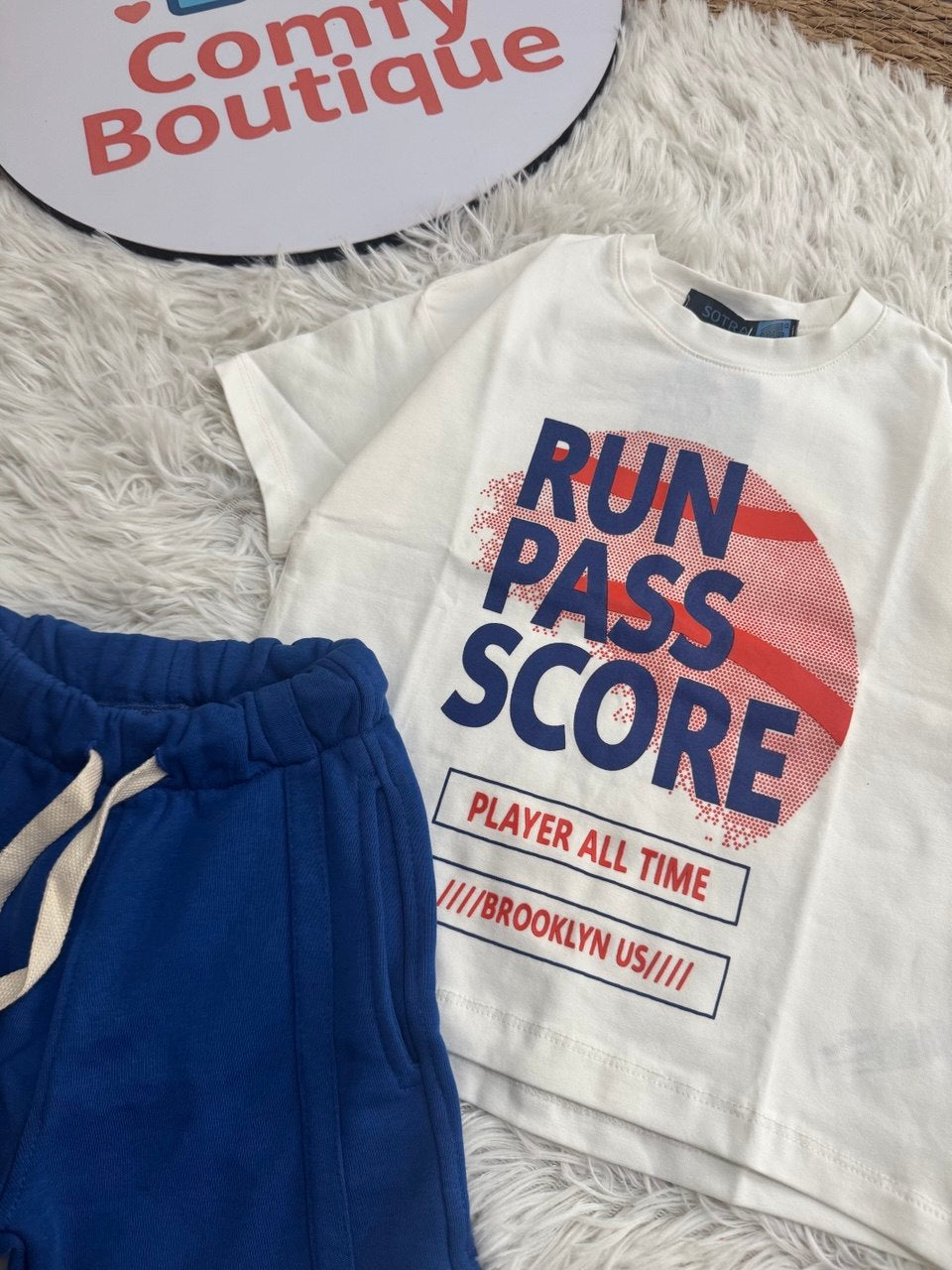 Sporty Brooklyn Tee +Blue Short Summer