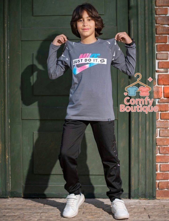 * Boys Casual Graphic Shirt and Track Pants Set