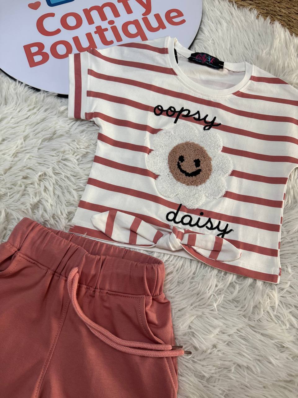 Cute Daisy Print Girls Summer Outfit