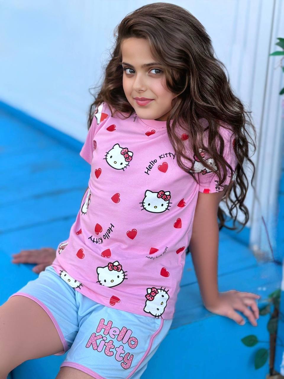 *Hello Kitty Hearts Girls Pajama Set