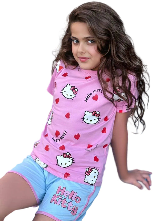 *Hello Kitty Hearts Girls Pajama Set ZN005G